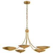Palmela 5-Light Chandelier in Lacquered Brass