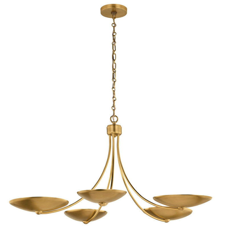 Palmela 5-Light Chandelier in Lacquered Brass