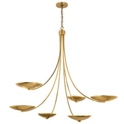 Palmela 6-Light Chandelier in Lacquered Brass