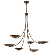 Palmela 6-Light Chandelier in Lacquered Brass