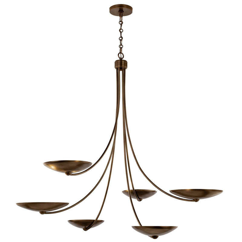 Palmela 6-Light Chandelier in Lacquered Brass