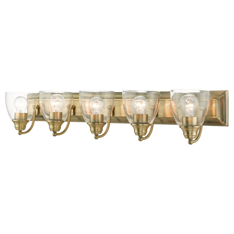 Birmingham 5-Light Large Bath Vanity Light in Antique Brass