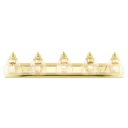 Birmingham 5-Light Large Bath Vanity Light in Polished Brass