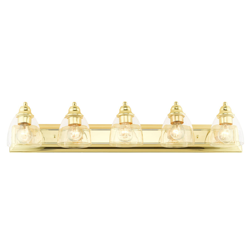 Birmingham 5-Light Large Bath Vanity Light in Polished Brass