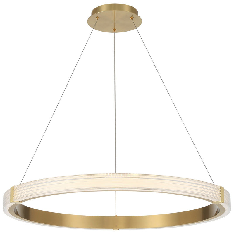 Panache LED Pendant in Antique Brushed Brass