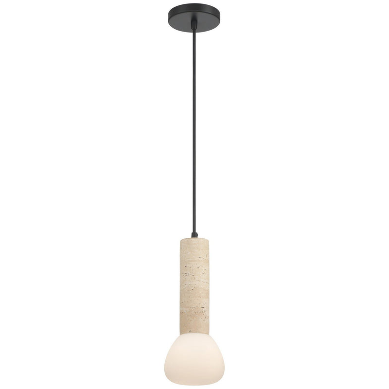 Stone LED Mini Pendant in Travertine