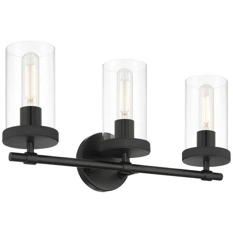 Lily 3-Light Bath Vanity Light in Matte Black