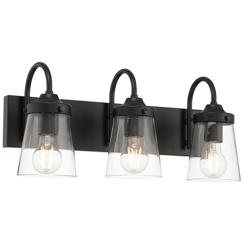 Dickens 3-Light Bath Vanity Light in Black