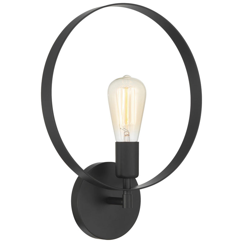 Hoop Wall Sconce in Matte Black