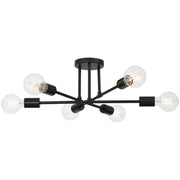 Marin 6-Light Semi-Flush Mount in Matte Black