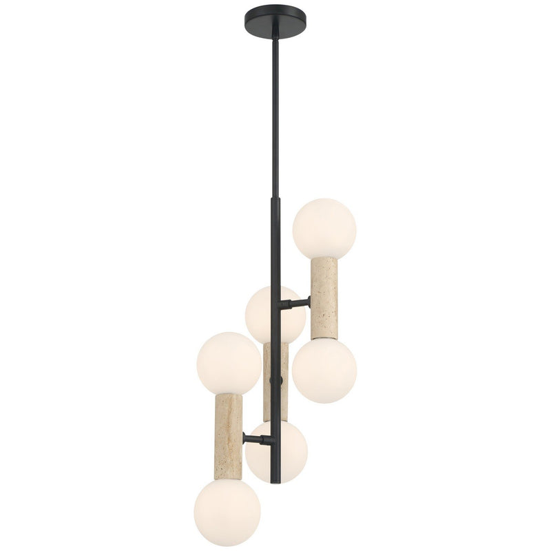 Stone 6-Light LED Pendant in Travertine