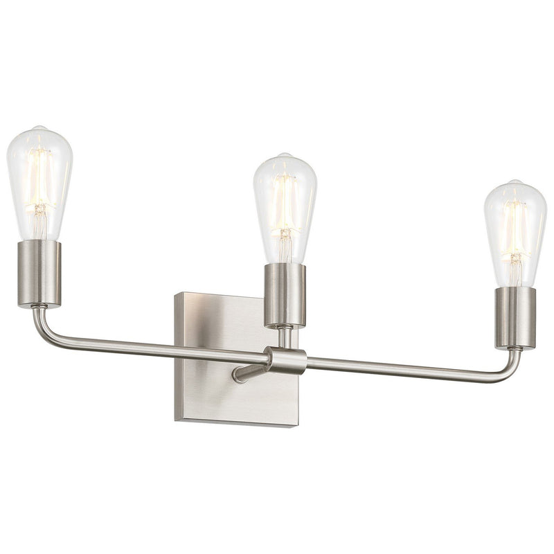 Virgin 3-Light Bath Vanity Light in Brushed Steel