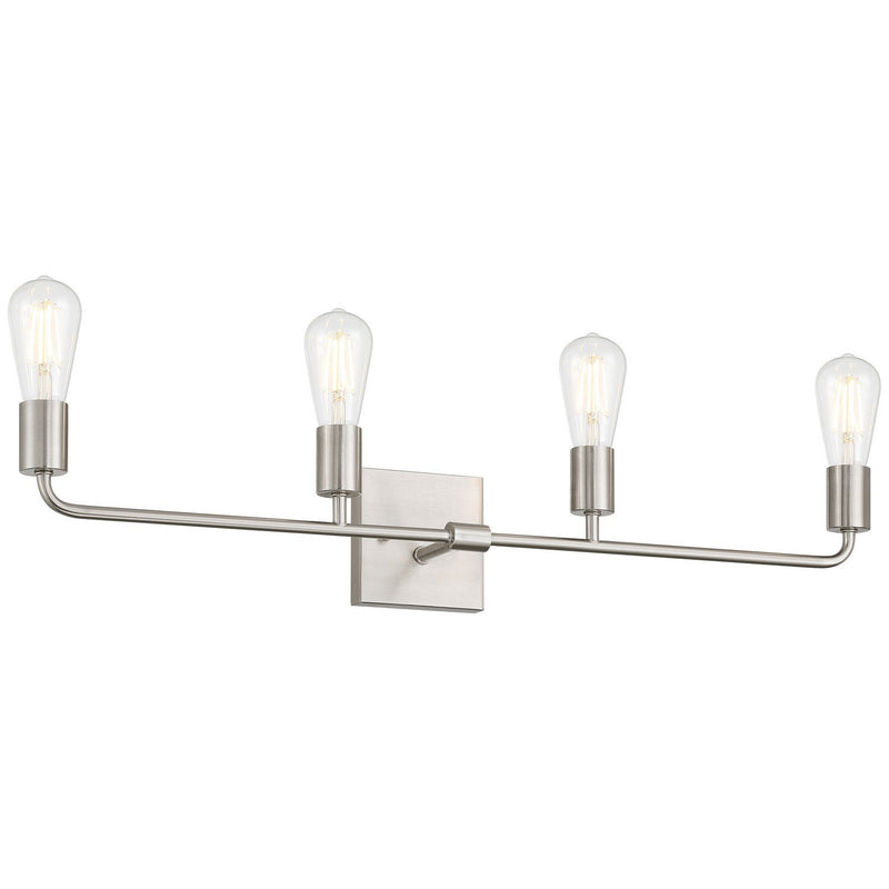 Virgin 4-Light Bath Vanity Light in Brushed Steel