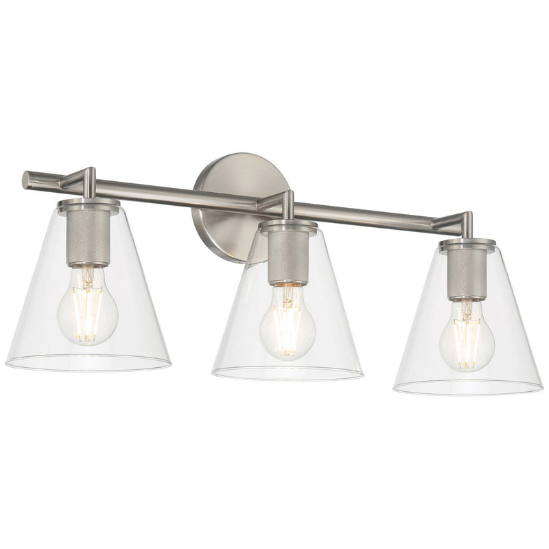Katie 3-Light Bath Vanity Light in Brushed Steel