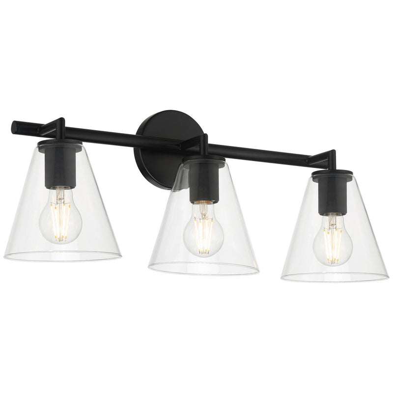 Katie 3-Light Bath Vanity Light in Matte Black