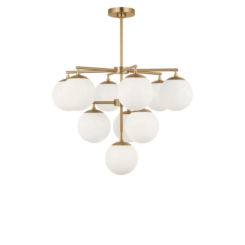 Nube 10-Light Chandelier in Satin Brass