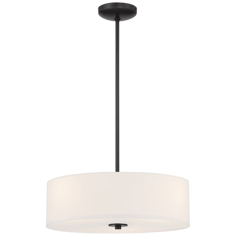 Mid Town 3-Light LED Convertible Pendant in Matte Black