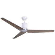 Tempri 56" Outdoor LED Ceiling Fan in Flat White / Aged Oak