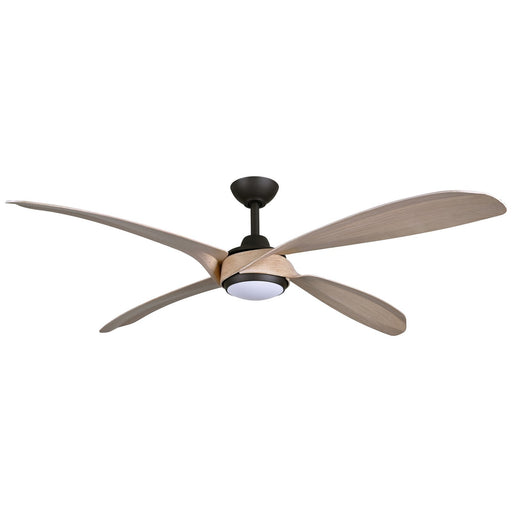 Mortyn 60" Outdoor LED Ceiling Fan in Dark Bronze / Ashwood