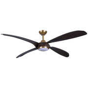 Mortyn 60" Outdoor LED Ceiling Fan in Legacy Brass / Dark Oak