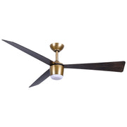 Elavan 52" Outdoor LED Ceiling Fan in Legacy Brass / Dark Oak