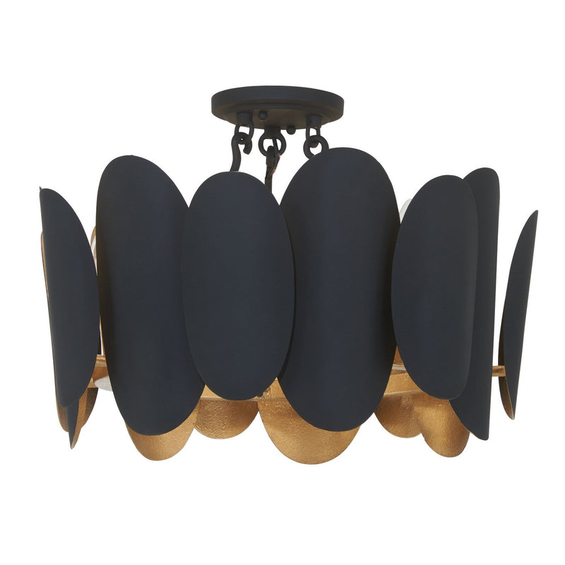 Vailen 7-Light Semi-Flush Mount in Dark Matte Black