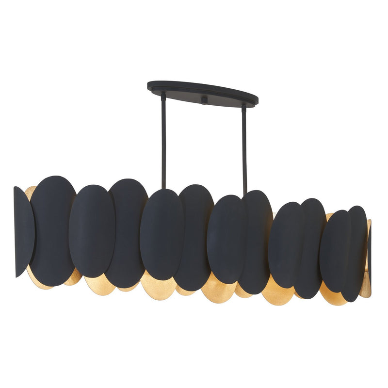 Vailen 10-Light Linear Pendant in Dark Matte Black