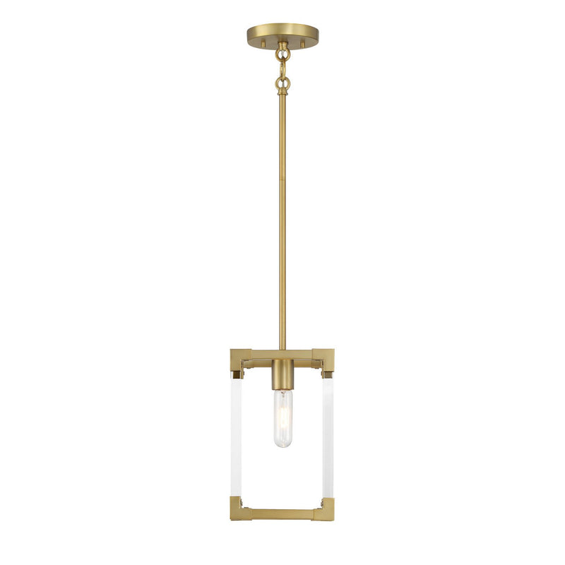 Oro District Mini Pendant in Soft Brass