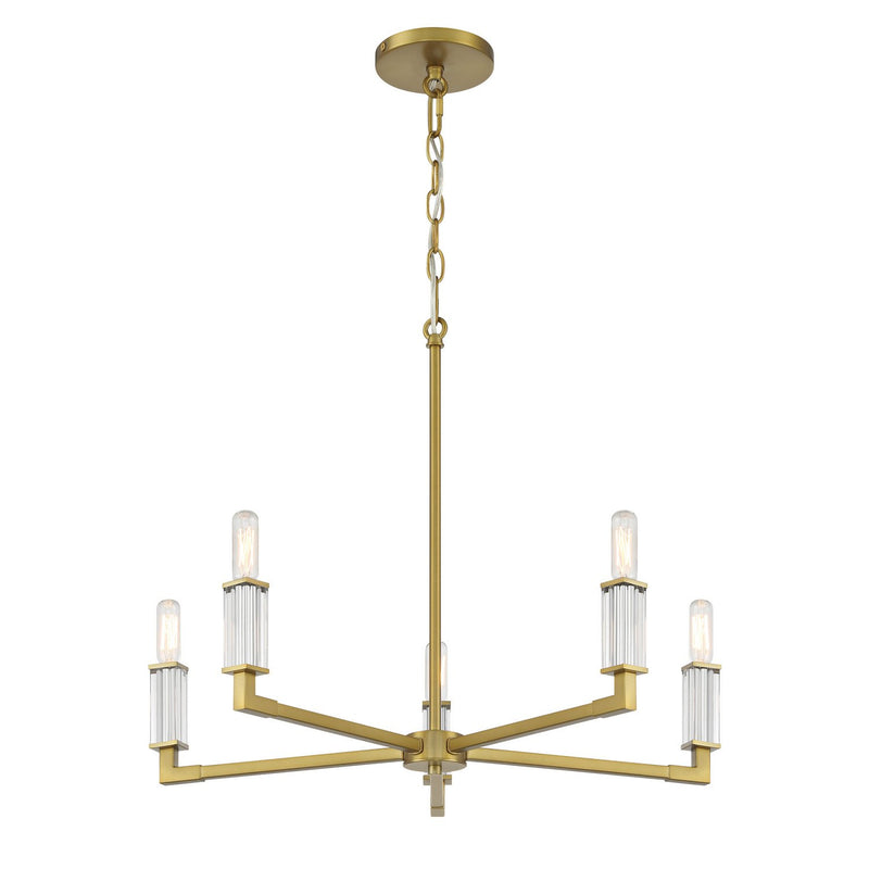 Oro District 5-Light Chandelier in Soft Brass