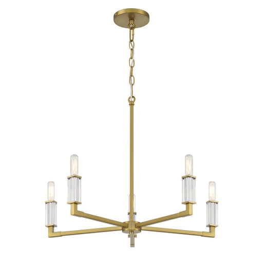 Oro District 5-Light Chandelier in Soft Brass
