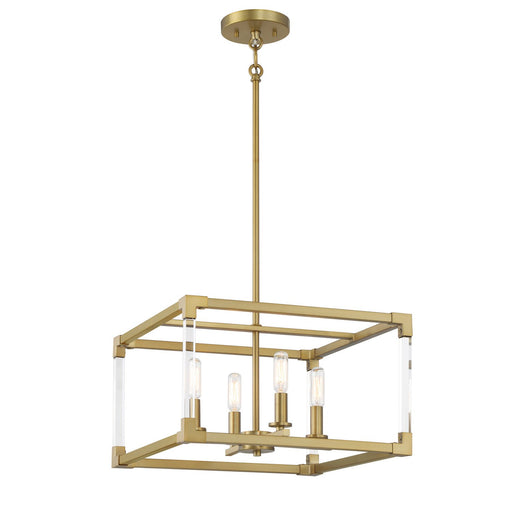 Oro District 4-Light Chandelier in Soft Brass