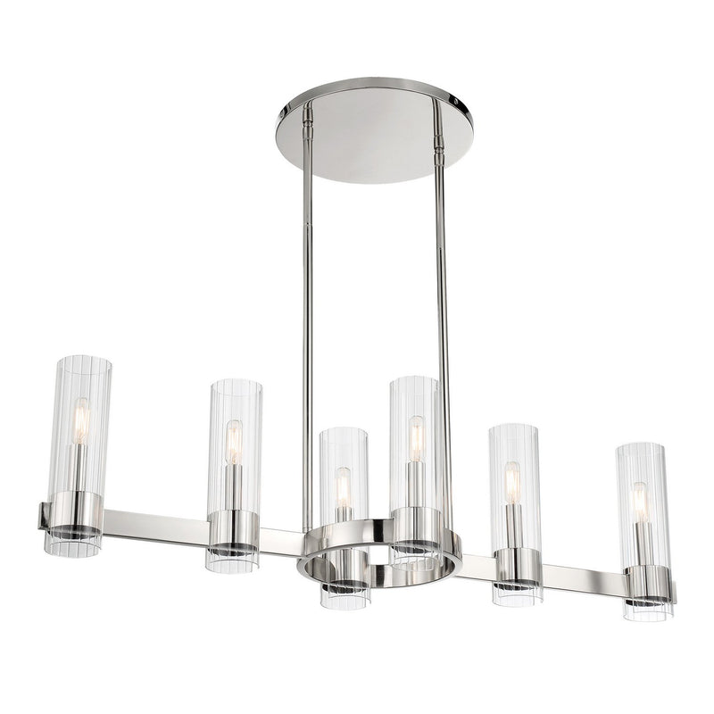 Vernon Place 6-Light Linear Chandelier in Chrome