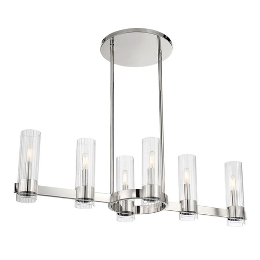 Vernon Place 6-Light Linear Chandelier in Chrome