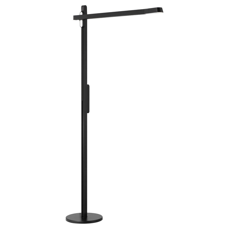George Kovacs 31" Wide LED Boom Arm Floor Lamp in Anodized Brushed Coal