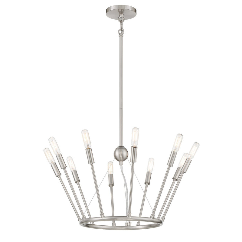 Royalty 10-Light Chandelier in Brushed Nickel