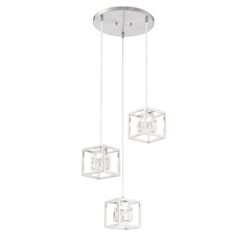 San Marin 3-Light LED Pendant in Brushed Nickel