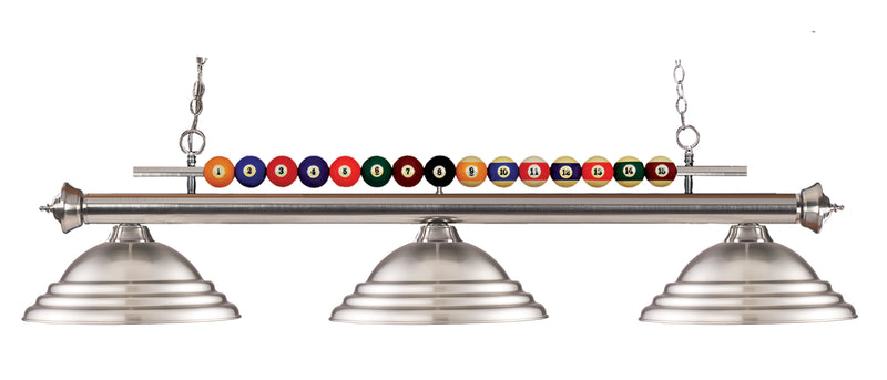 Shark 3 Light 60" Billiard, Metal Shades in Brushed Nickel