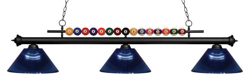 Shark 3 Light 58" Billiard, Acrylic Shades in Matte Black