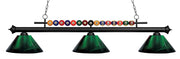 Shark 3 Light 58" Billiard, Acrylic Shades in Matte Black