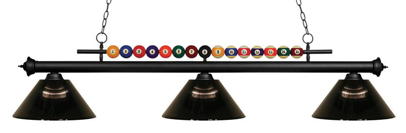 Shark 3 Light 58" Billiard, Acrylic Shades in Matte Black