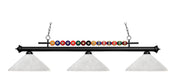 Shark 3 Light Billiard, Glass Shades (A14) in Matte Black