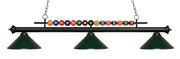 Shark 3 Light Billiard, Metal Shades in Matte Black