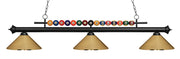 Shark 3 Light Billiard, Metal Shades in Matte Black