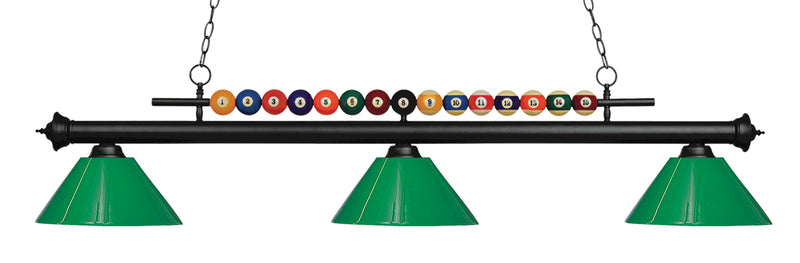 Shark 3 Light 58" Billiard, Plastic Shades in Matte Black