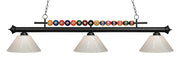 Shark 3 Light 58" Billiard, Plastic Shades in Matte Black