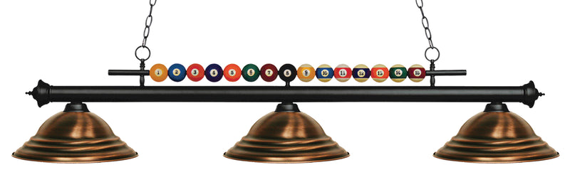 Shark 3 Light 60" Billiard, Metal Shades in Matte Black