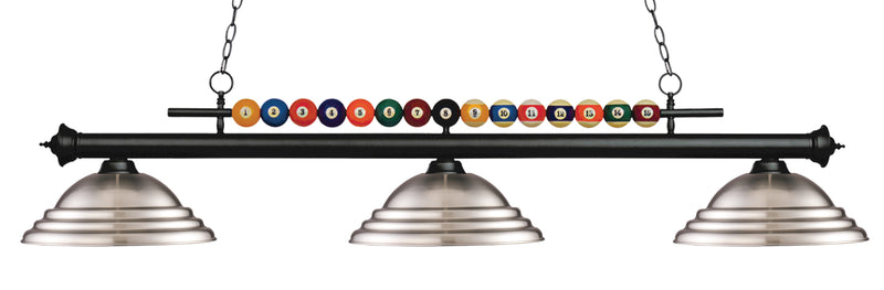 Shark 3 Light 60" Billiard, Metal Shades in Matte Black