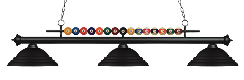 Shark 3 Light 60" Billiard, Metal Shades in Matte Black