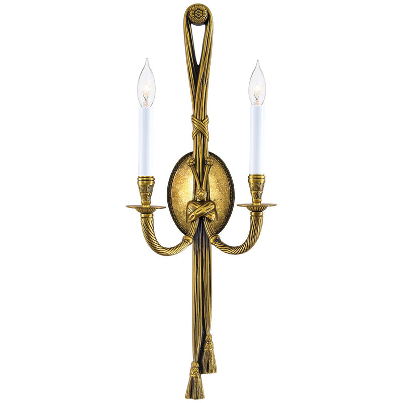 Oversized 2-Light Wall Sconce in Antique Gold