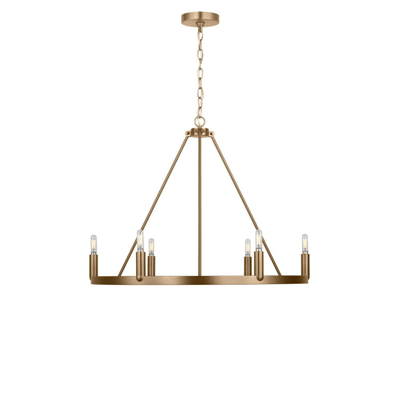 Mirla 6-Light Chandelier in Satin Brass